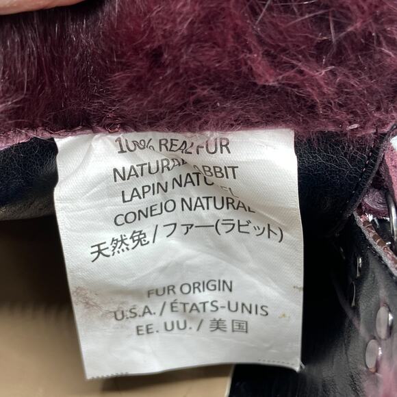 BCBGMAXAZRIA Deniz Hi Top Sneakers Size 7 Rabbit Fur Bordeaux‎ Burgundy Suede - Picture 10 of 13